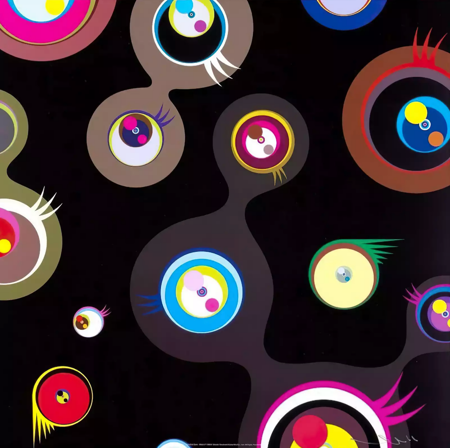Takashi Murakami Art Prints: 5 set Jellyfish Eyes Black 1 2 3 5