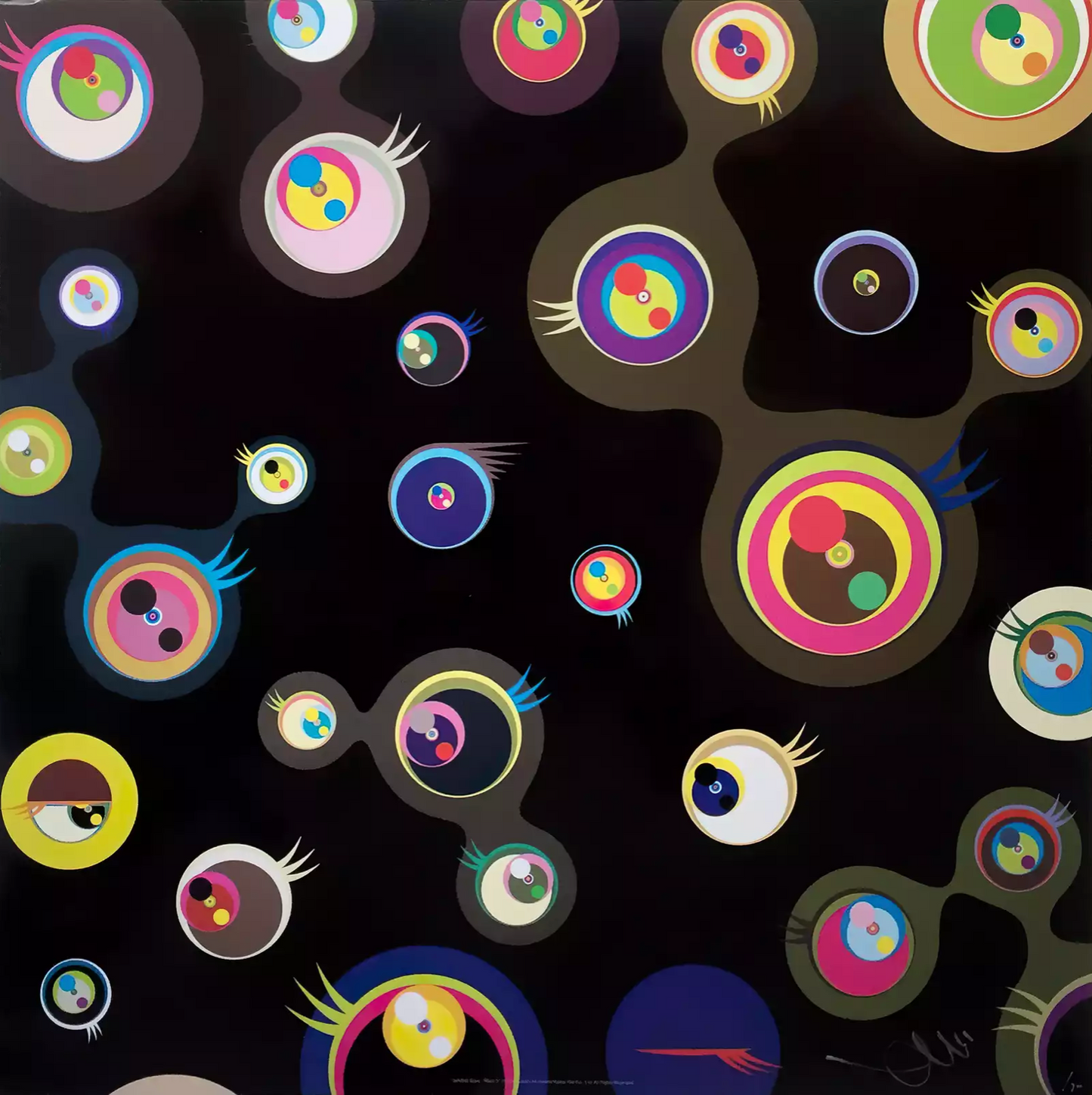 Takashi Murakami Art Prints: 5 set Jellyfish Eyes Black 1 2 3 5
