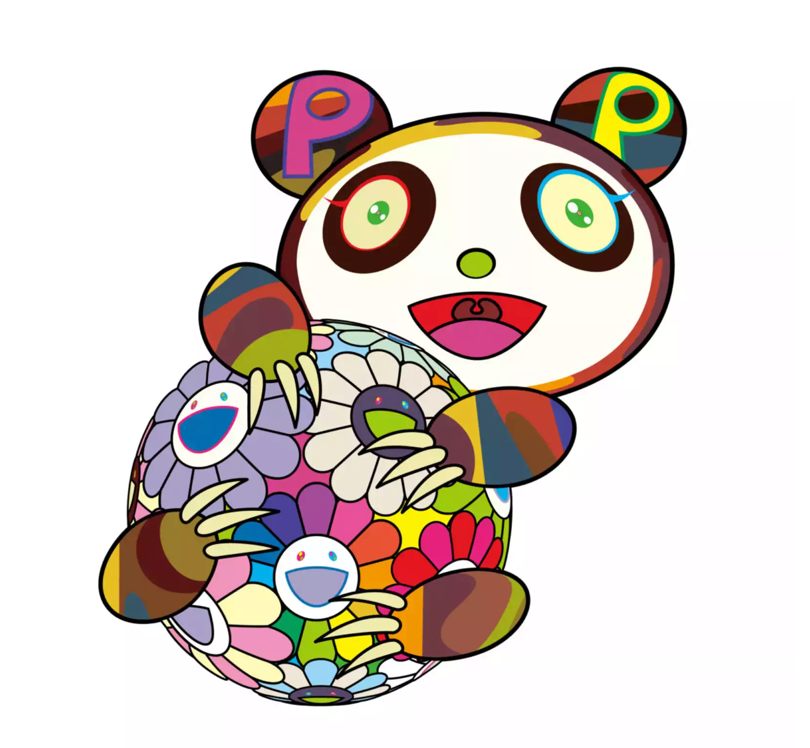 Takashi Murakami 村上隆Art Prints: A Panda Cub Hugging a Ball of