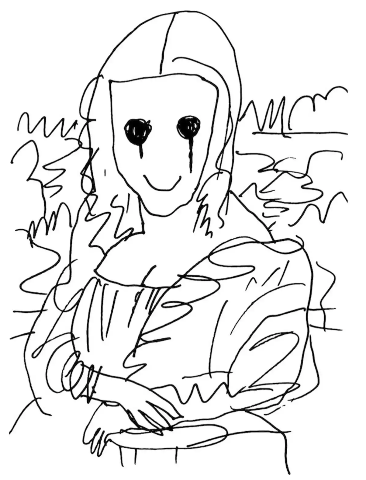 MADSAKI Art Prints:Coffee Break Drawing of Mona Lisa P