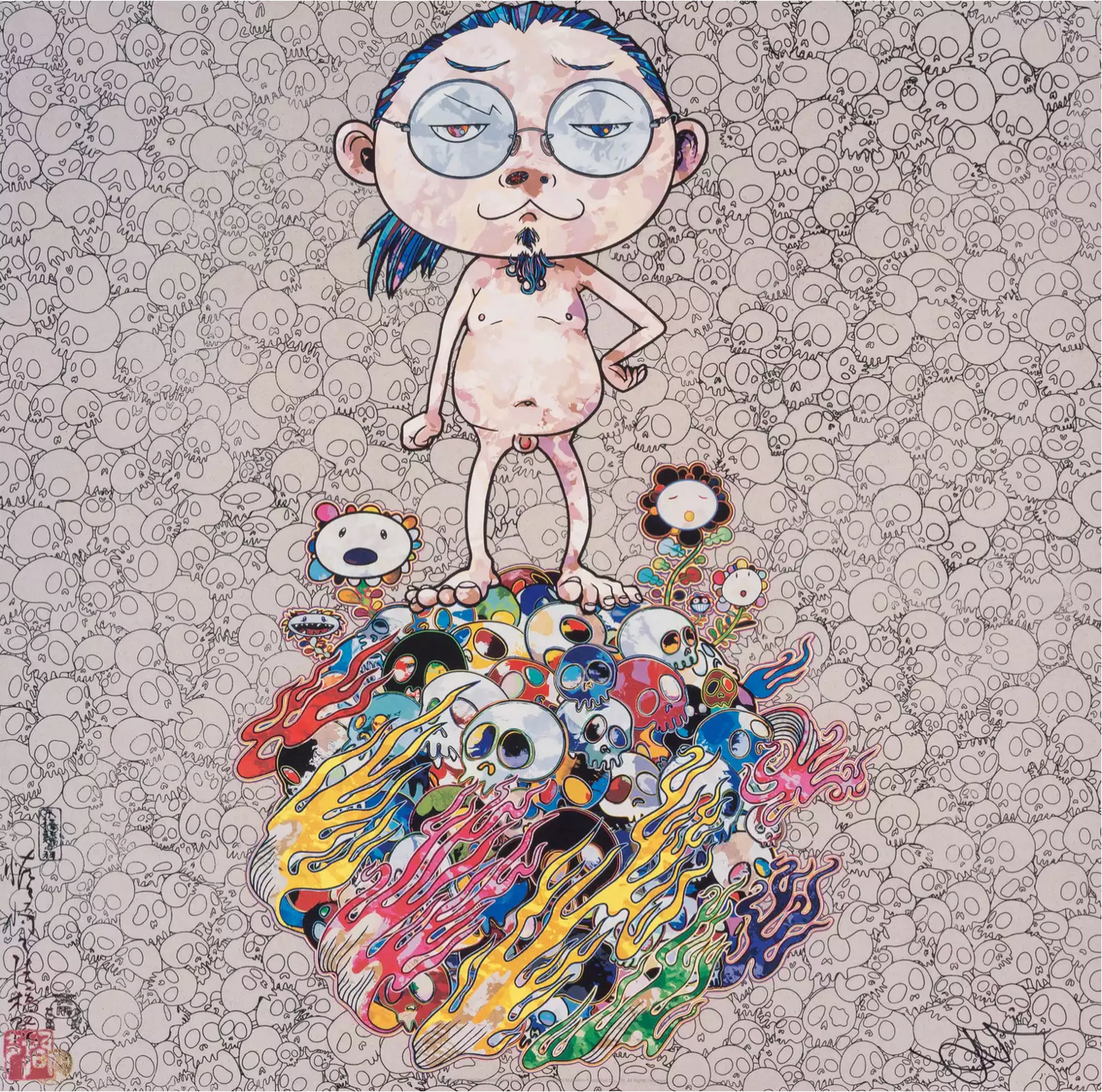 Takashi Murakami Art Print: Naked Me Contemplates Death
