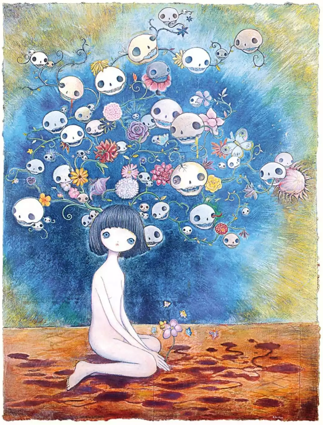 Chiho Aoshima Art Prints: The souls and flowers around me, 2021