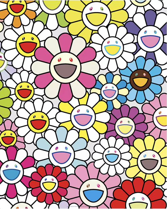 Takashi Murakami Art Prints: A little Flower Painting:Pink, Purple, and Many Other Colors