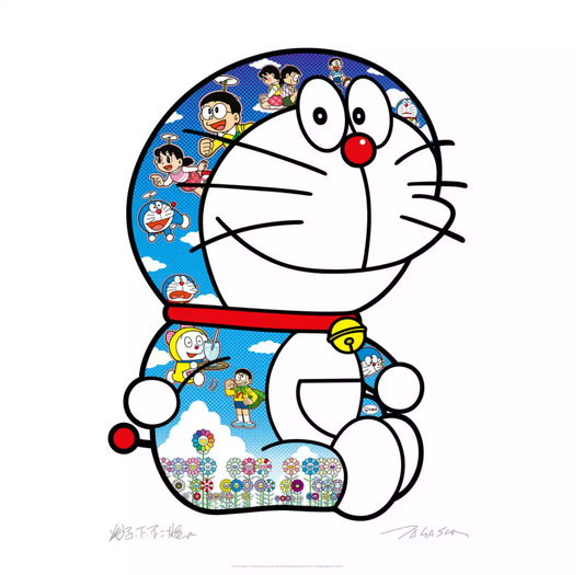 Takashi Murakami 村上隆 Art Prints: Sitting Doraemon A Pleasant Day Under the Blue Sky