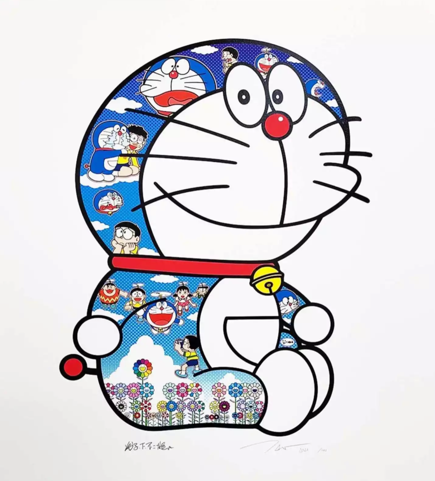 Takashi Murakami 村上隆 Art Prints: Doraemon Sitting Up: Weeping Some, Laughing Some