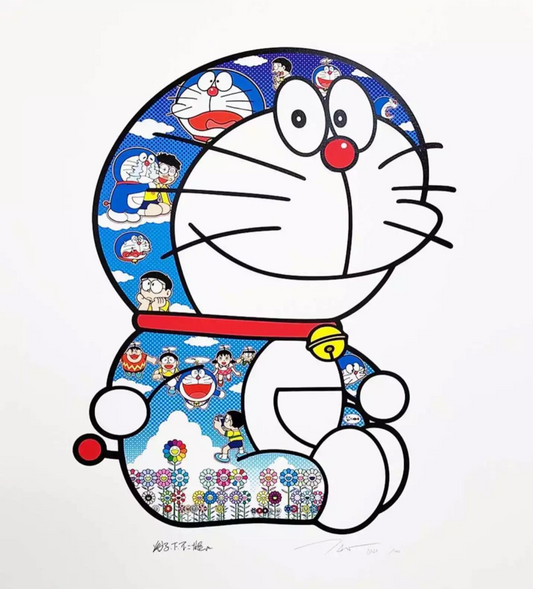 Takashi Murakami 村上隆 Art Prints: Doraemon Sitting Up: Weeping Some, Laughing Some ed 100