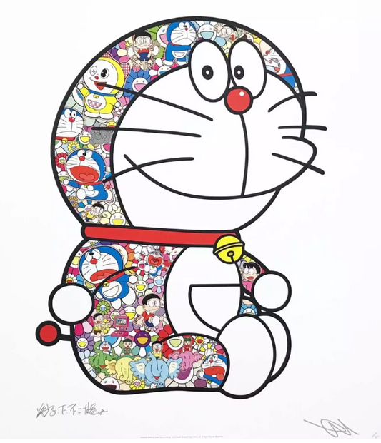 Takashi Murakami 村上隆 Art Prints: Doraemon Sitting Up Every Day Is a Festival