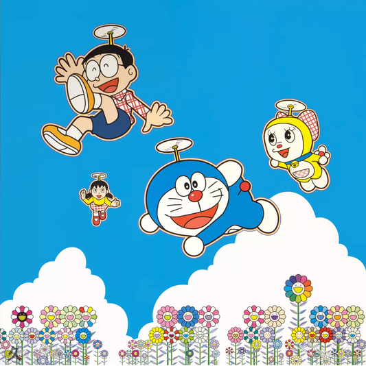 Takashi Murakami 村上隆版畫 Art Prints: Doraemon So Much Fun, Under the Blue Sky