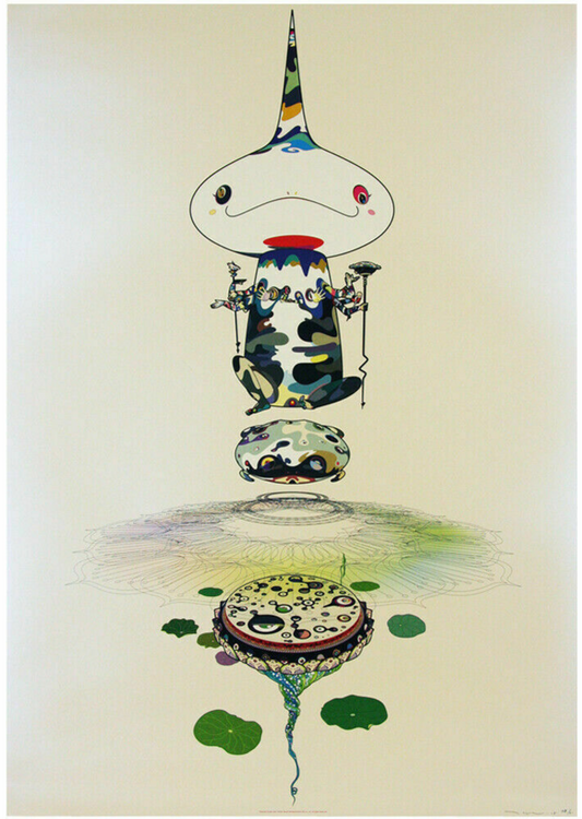 Takashi Murakami Art Prints: Double spiral reversal White Tongari-kun