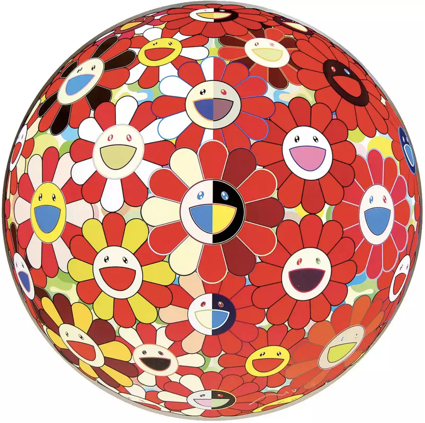 Takashi Murakami Art Print: Flower Ball Red (3-D) Magic Flute