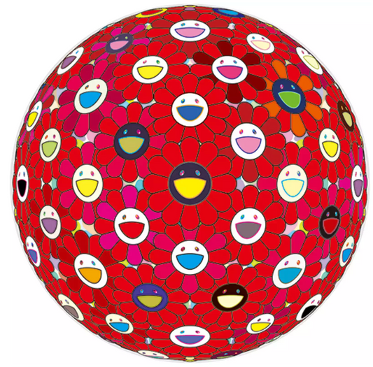 Takashi Murakami Art Prints: Flower ball Bright Red