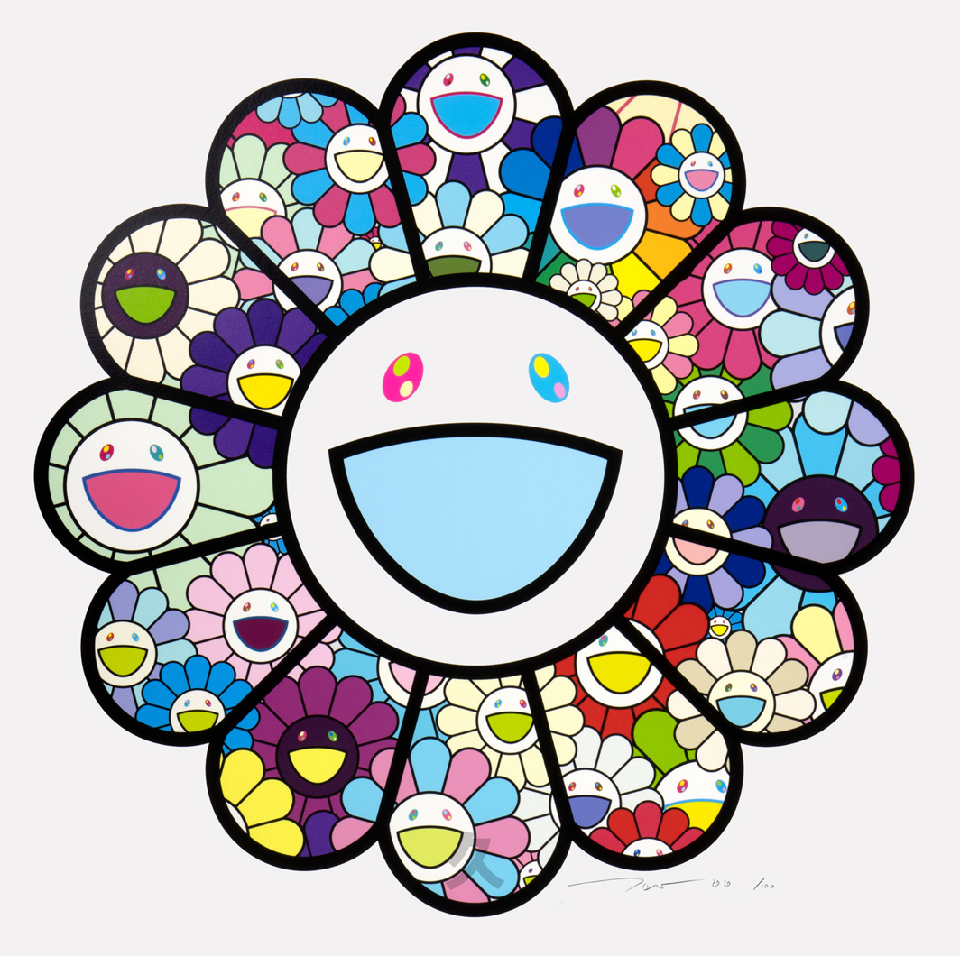 Takashi Murakami 村上隆版畫 Art Prints: Pastel colored flowers