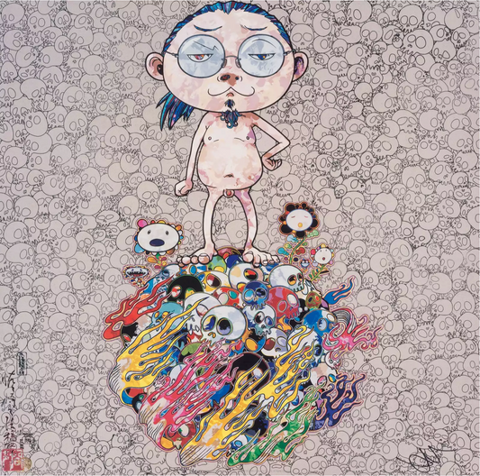 Takashi Murakami Art Print: Naked Me Contemplates Death