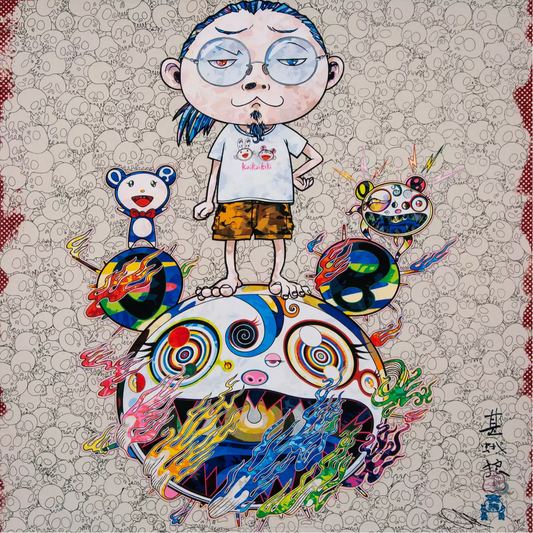 Takashi Murakami Art Print: Obliterate the self and Even a Fire is cool