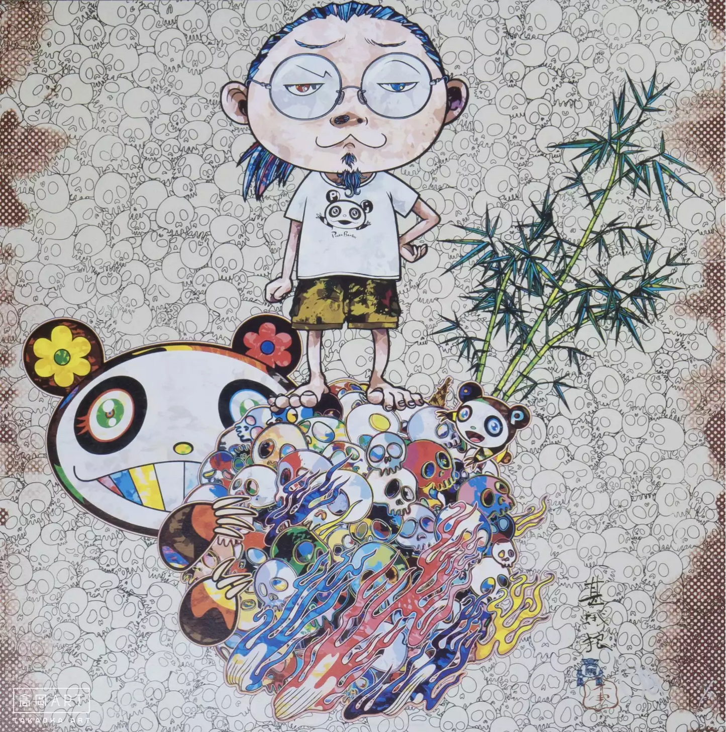 Takashi Murakami Art Print: Panda family and Me