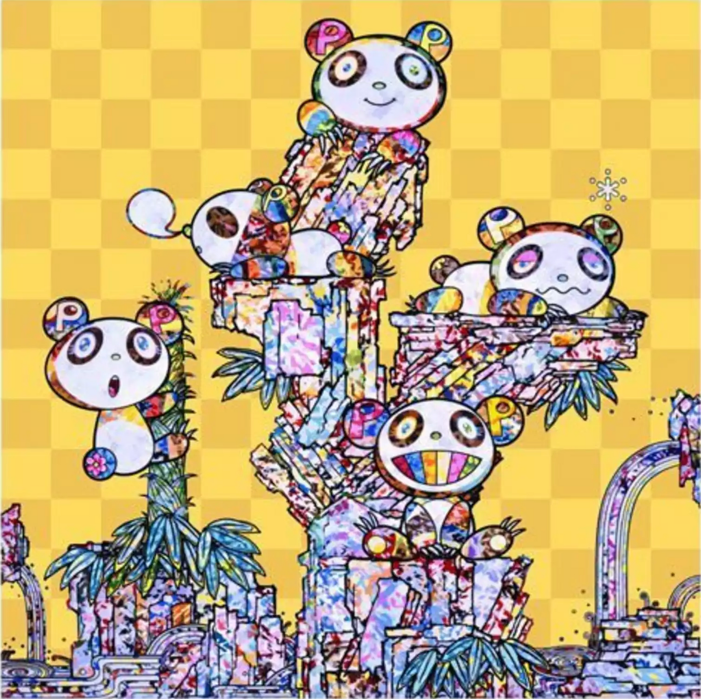 Takashi Murakami 村上隆 Art Prints: Panda prints 3 set