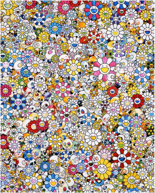 Takashi Murakami Art Prints: Skulls & Flowers Multicolor