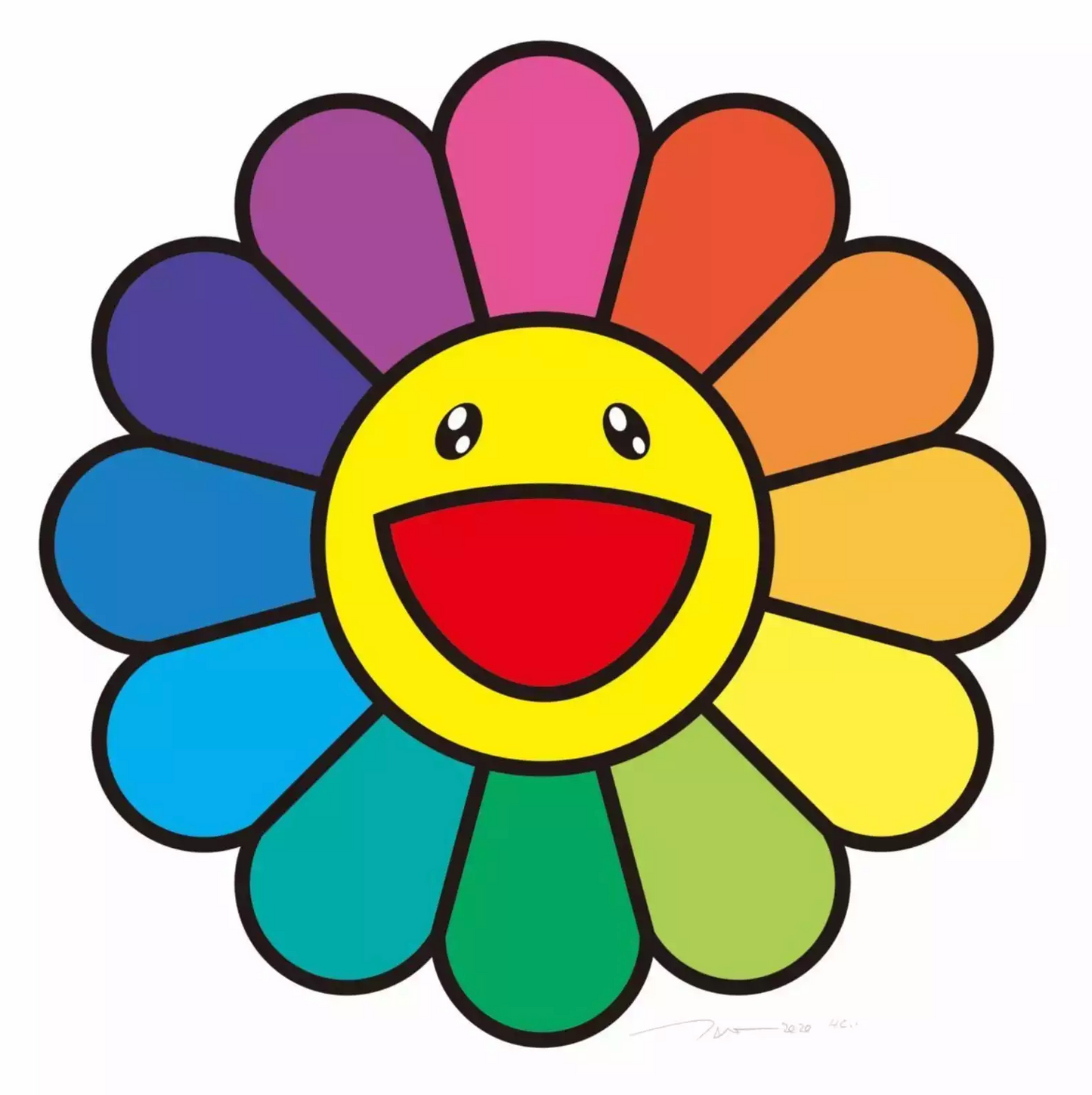 smile_01 w M.F mebae 村上隆 murakami flower Takashi Murakami 村上隆Art Prints: Smile On, Rainbow Flower